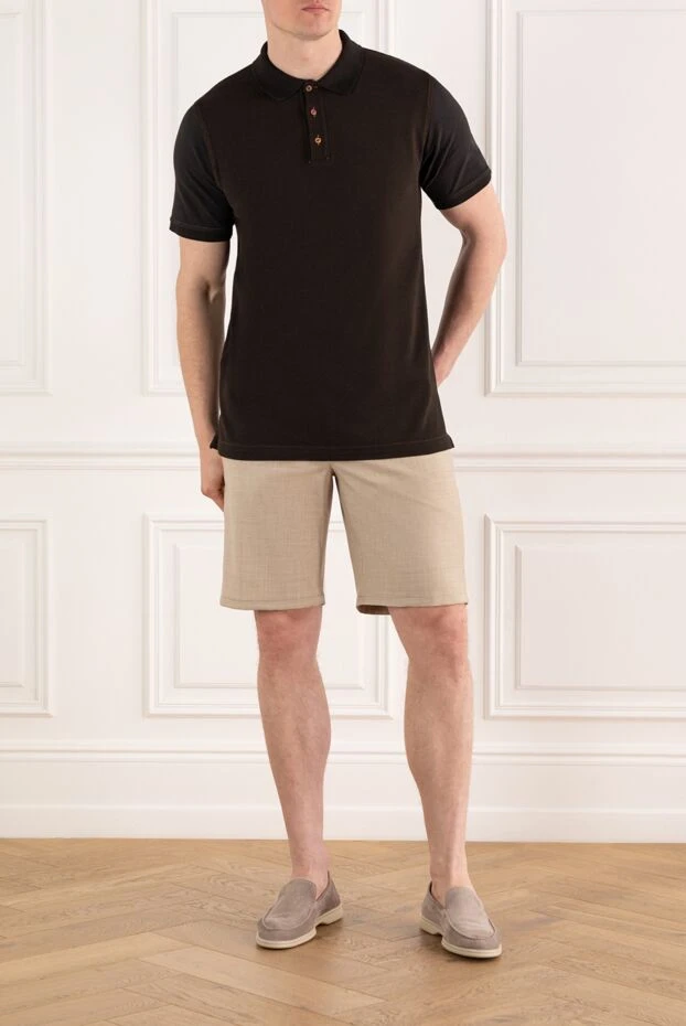 Cesare di Napoli жүннен жасалған бежевый ерлер бермуд шорттары 188001 - фото 2