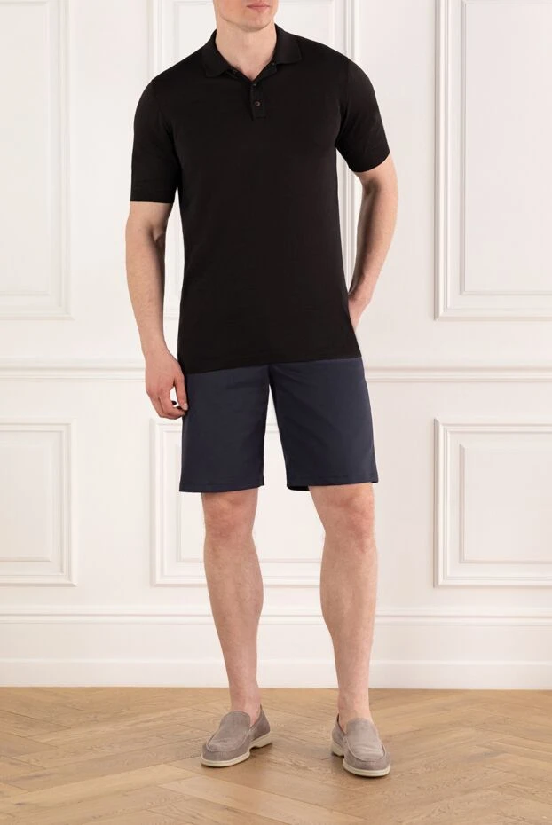 Cesare di Napoli жіптері бар ерлер көк бермуд шорты 188007 - фото 2