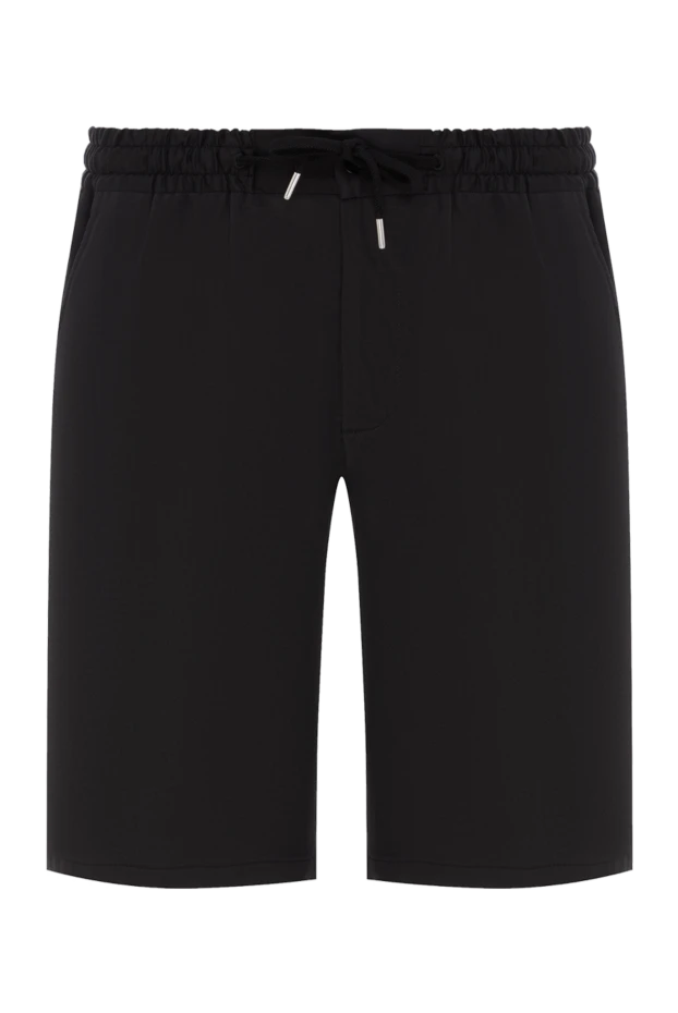 Базовые шорты из хлопка и шелка на завязке черные - фото 1