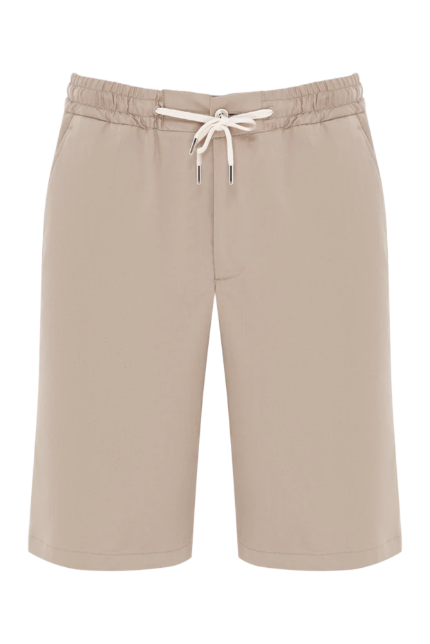 Мақта және жібектен тоқылған ерлер бежевый шорттары - фото 1