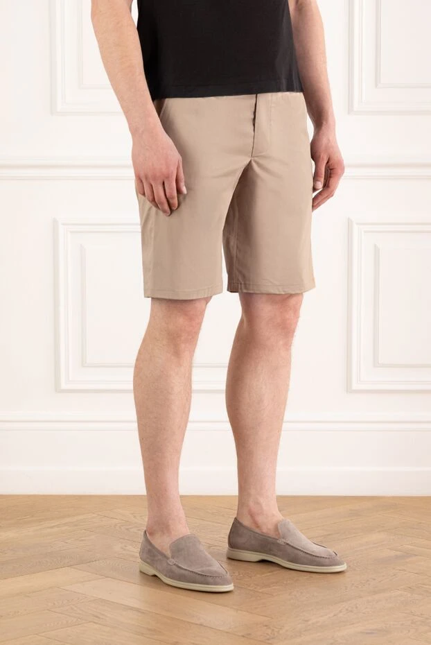 Cesare di Napoli мақта және жібектен тоқылған ерлер бежевый шорттары 188009 - фото 3
