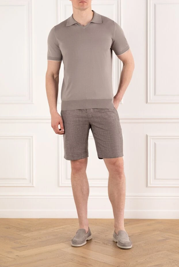 Cesare di Napoli men's brown bermuda shorts with drawstring 188011 - photo 2