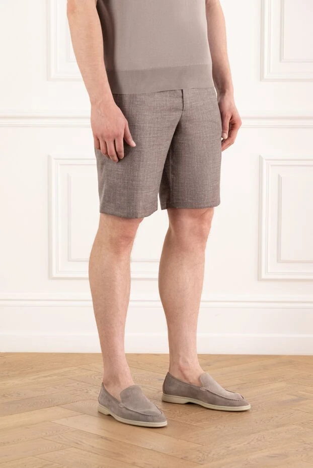 Cesare di Napoli жіптері бар ерлер қоңыр бермуд шорттары 188011 - фото 3