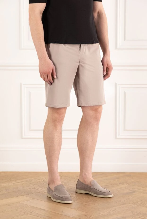 Cesare di Napoli мақта мен жібектен жасалған галстук бар бежевый ерлер бермуд шорты 188013 - фото 3