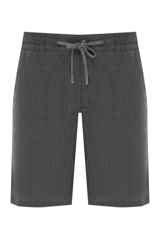 Gray men's Bermuda shorts with wool tie - photo 1