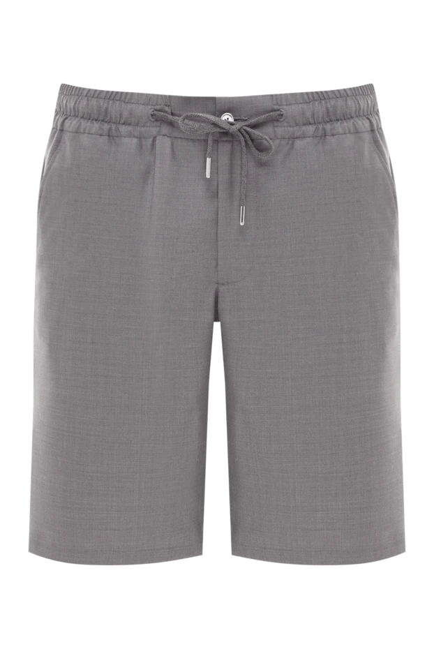 Gray men's wool drawstring shorts - photo 1