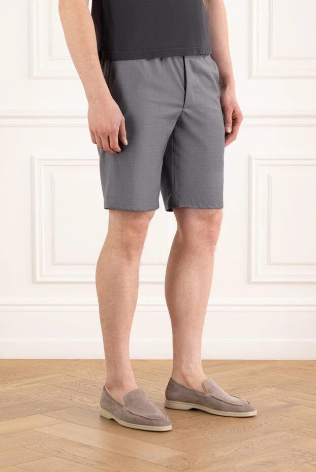 Cesare di Napoli ерлерге арналған жүннен жасалған сұр шорт 188016 - фото 3