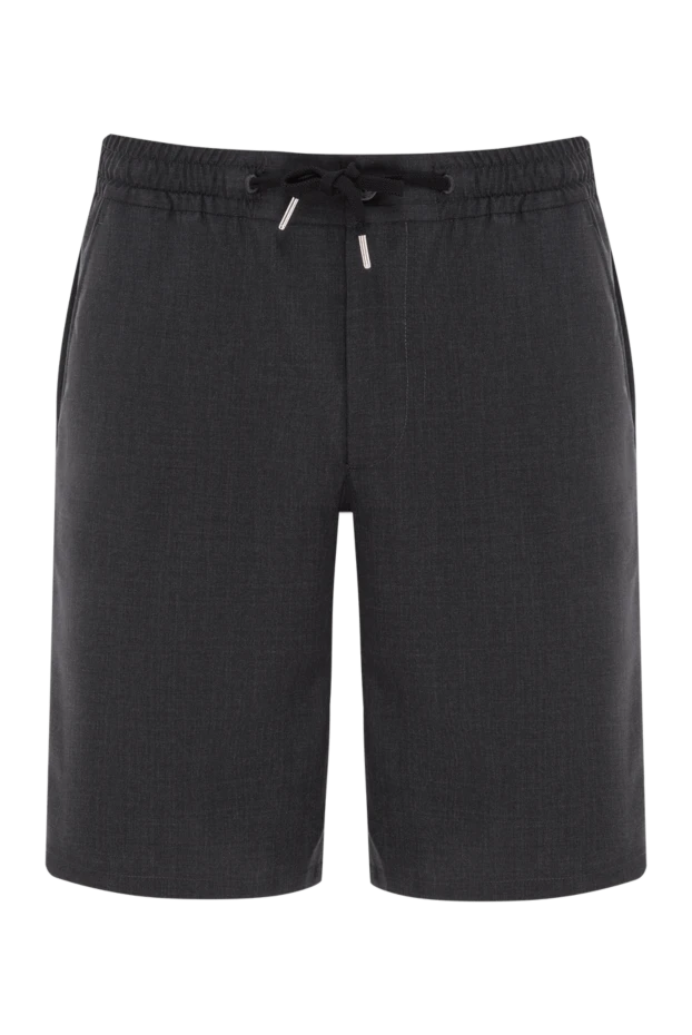 Men's black wool shorts with drawstring - photo 1