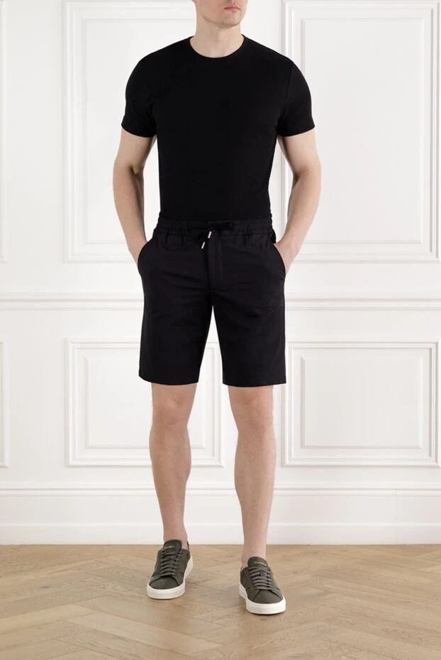 Белде серпімді белдеуі бар қара ерлерге арналған шорт - фото 2