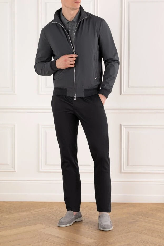 Lenoci grey bomber jacket with zip men's 188019 - photo 2