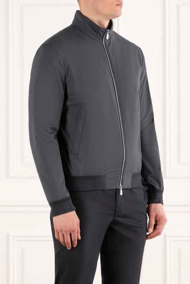 Lenoci grey bomber jacket with zip men's 188019 - photo 3