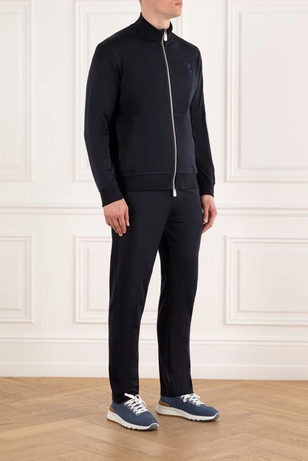 Billionaire костюм спортивный из хлопка и шелка синий мужской 188024 - фото 3