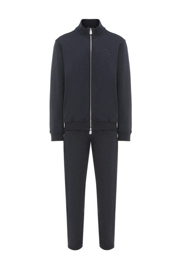 Gray men's cotton and silk sports suit - photo 1