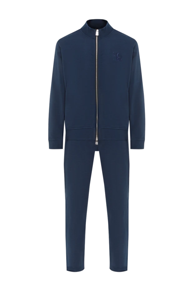 Темно синий костюм из мягкого хлопка с капюшоном и застёжкой на молнию
- фото 1