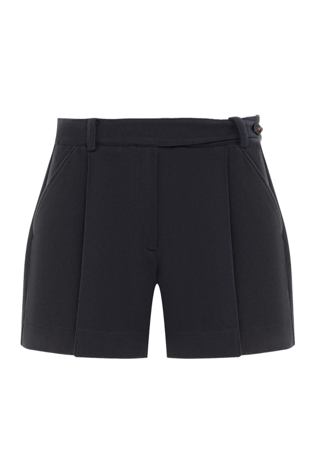 Шорты Baggy из хлопкового пике синие женские - фото 1