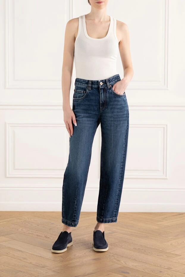 Brunello Cucinelli authentic loose denim trousers dark blue womens 188037 - photo 2