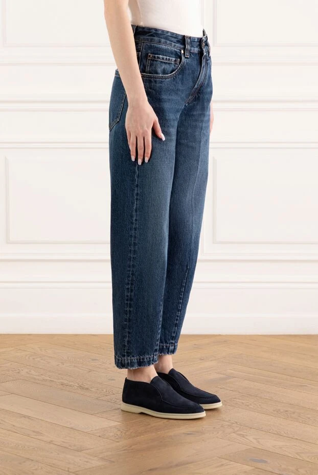 Brunello Cucinelli authentic loose denim trousers dark blue womens 188037 - photo 3