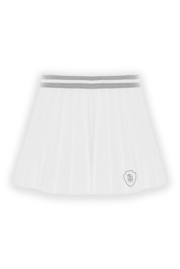Brunello Cucinelli юбка pleated из высокотехнологичного поплина с логотипом 188039 - фото 1