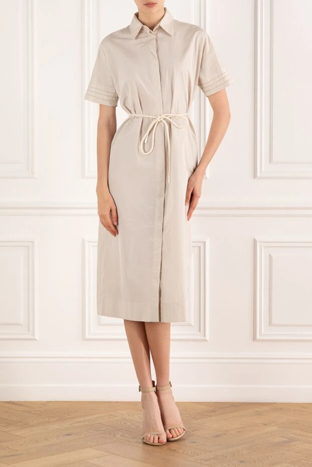 Peserico платье рубашка с коротким рукавом и цепочкой мониль 188050 - фото 2