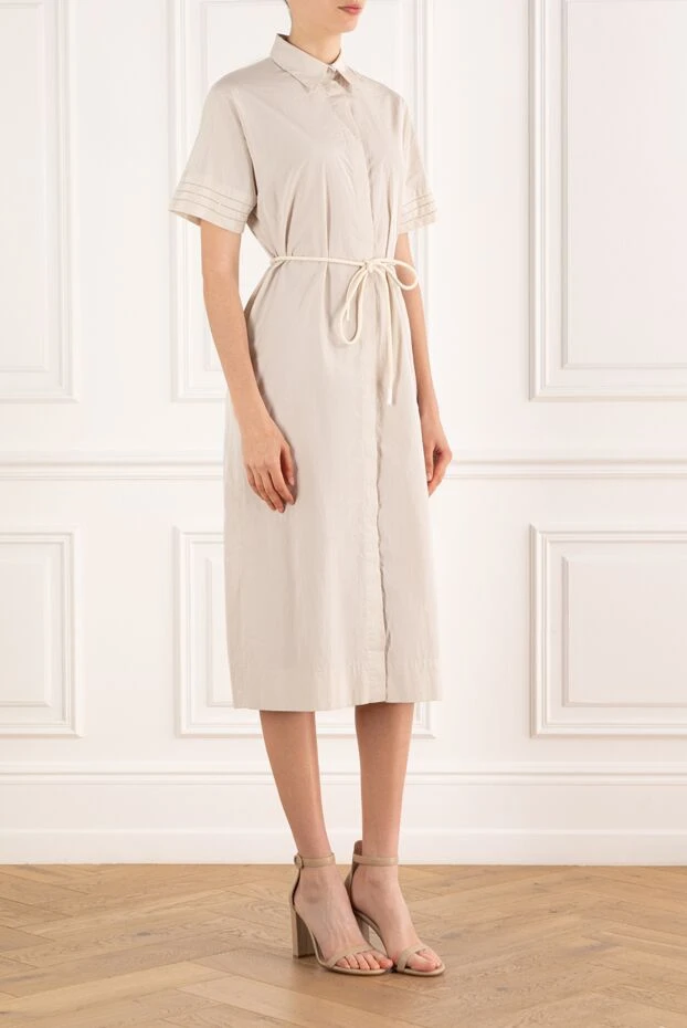 Peserico платье рубашка с коротким рукавом и цепочкой мониль 188050 - фото 3