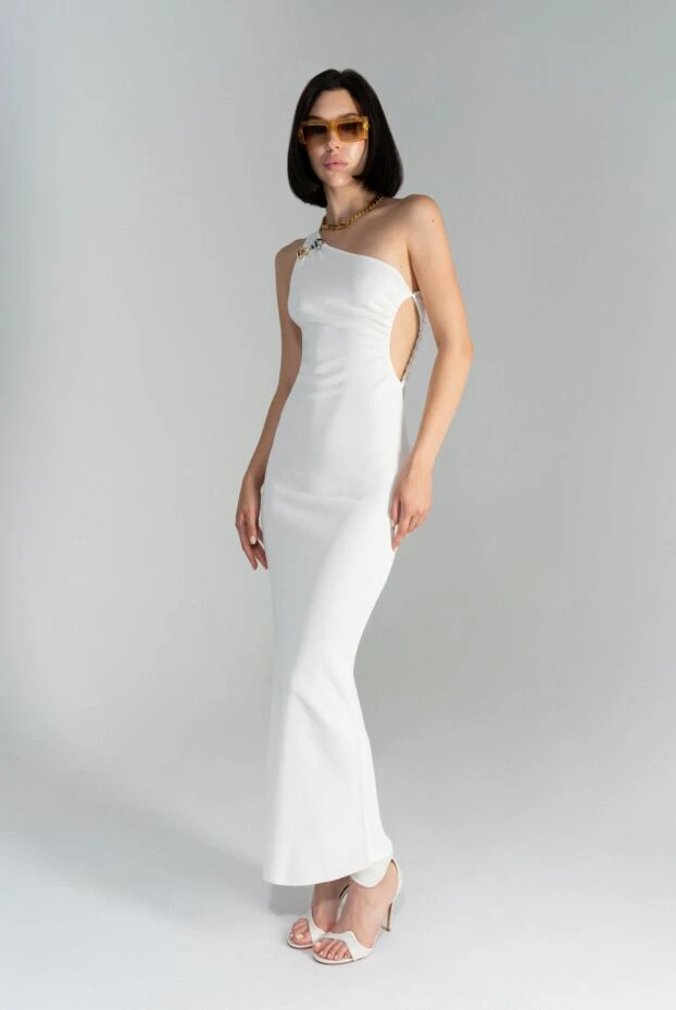 Gianvito Rossi ақ бұзау терісінен жасалған найзағайлы және асимметриялық үстіңгі сандалдар 188060 - фото 2