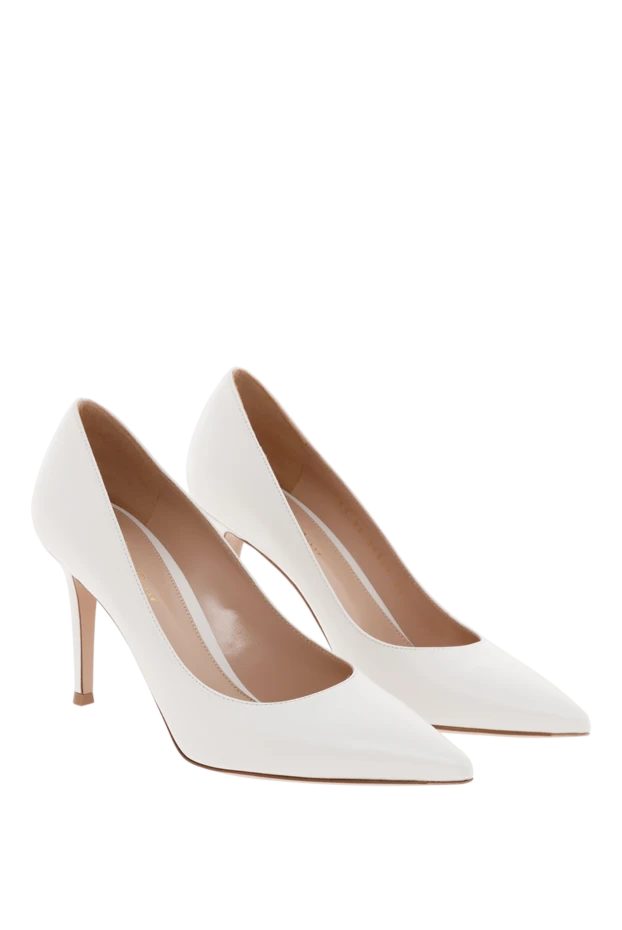 Gianvito Rossi gianvito 85 ақ былғары өкшелі туфли 188065 - фото 3