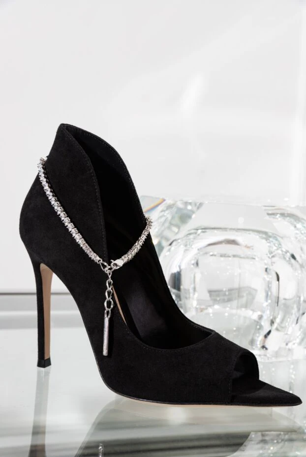 Gianvito Rossi хрусталь әшекейлері бар ашық күдері помпалар 188068 - фото 3