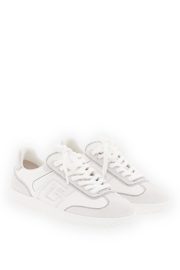 Balmain ақ бұзау терісінен және күдеріден жасалған аққу кроссовкалары 188069 - фото 3