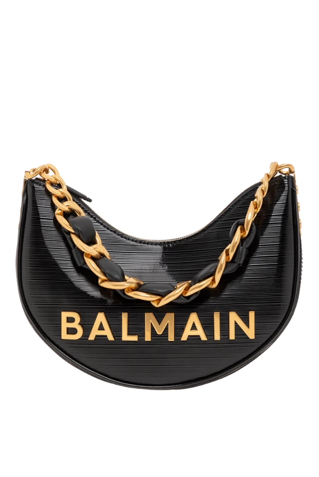 Сумка Soft Moon 1945 из тисненой телячьей кожи черная - фото 1