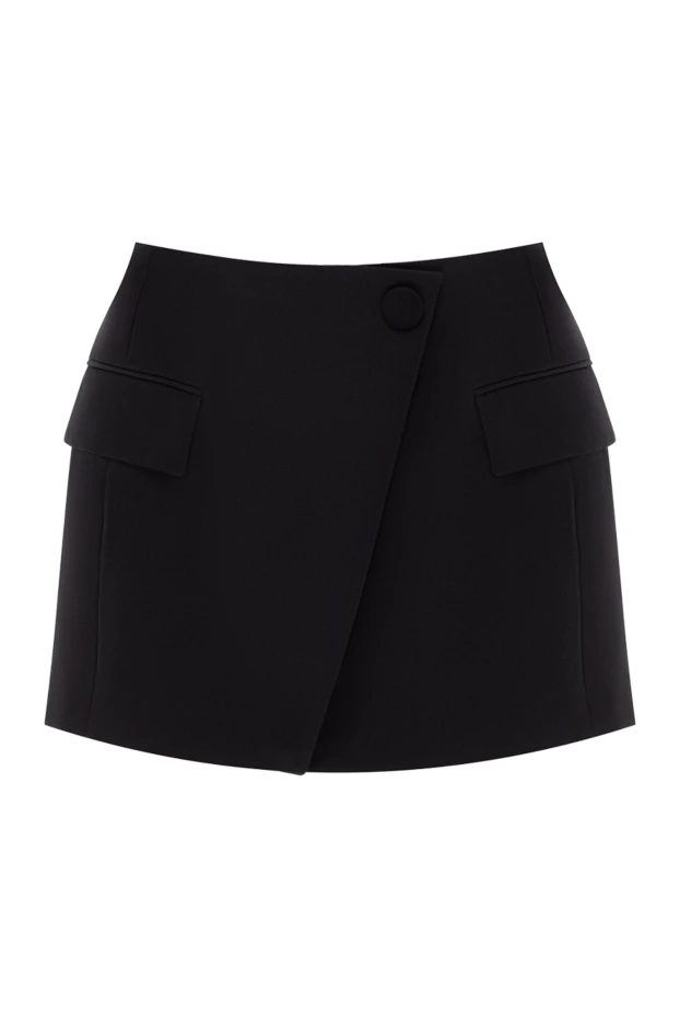 Asymmetrical wool mini skirt black - photo 1