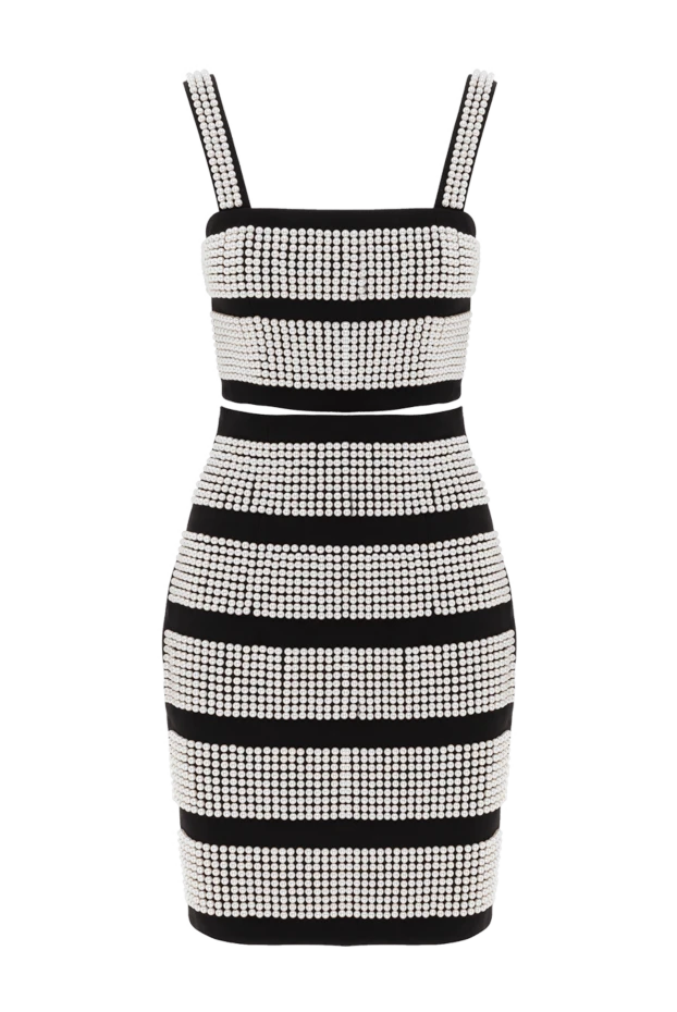 Костюм с юбкой вышитый бусинами черный женский - фото 1