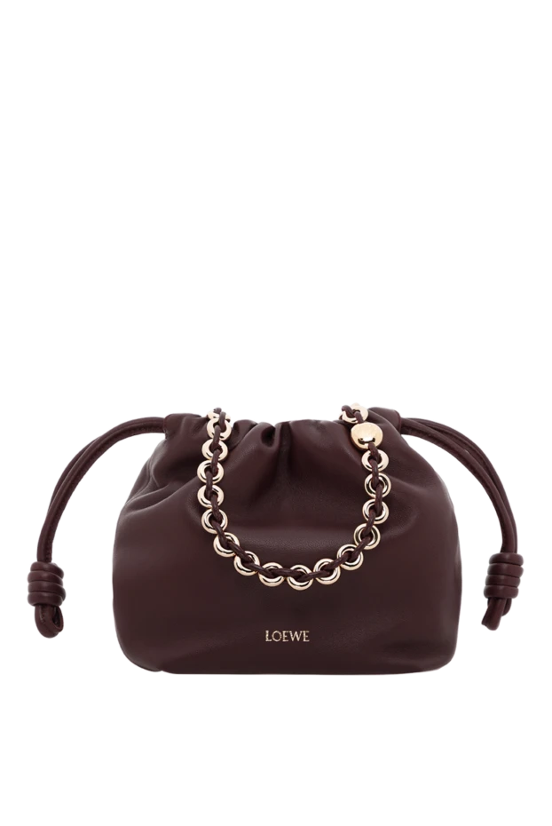 Мини-сумка Flamenco из мягкой овечьей кожи наппа бордовая - фото 1