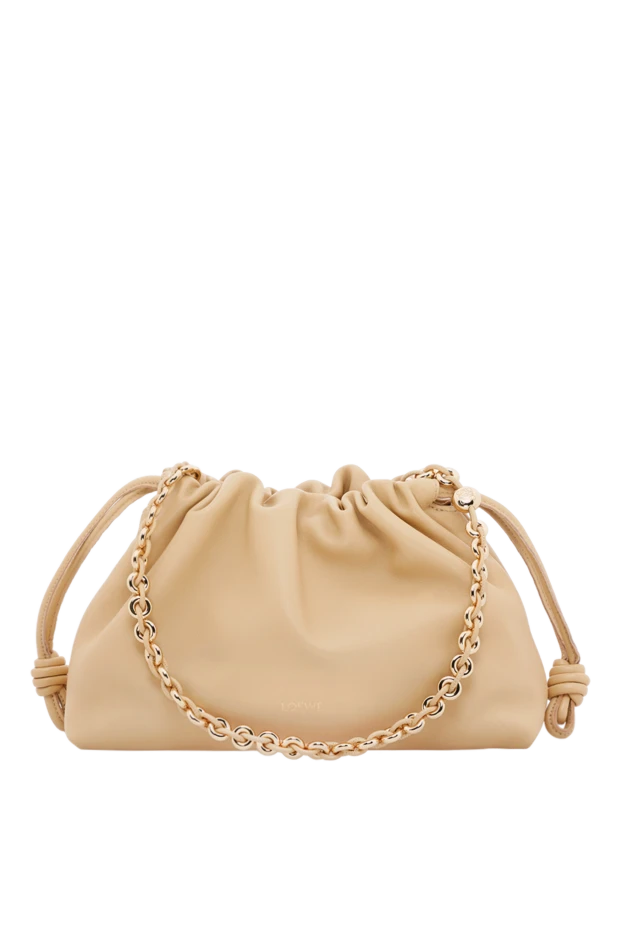 Фламенко Орташа жұмсақ қой терісі Наппа былғары сөмке Сары - фото 1