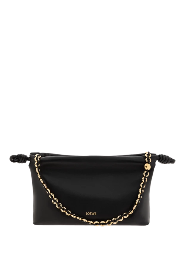 Фламенко Орташа жұмсақ қой терісі Наппа былғары сөмке Қара - фото 1