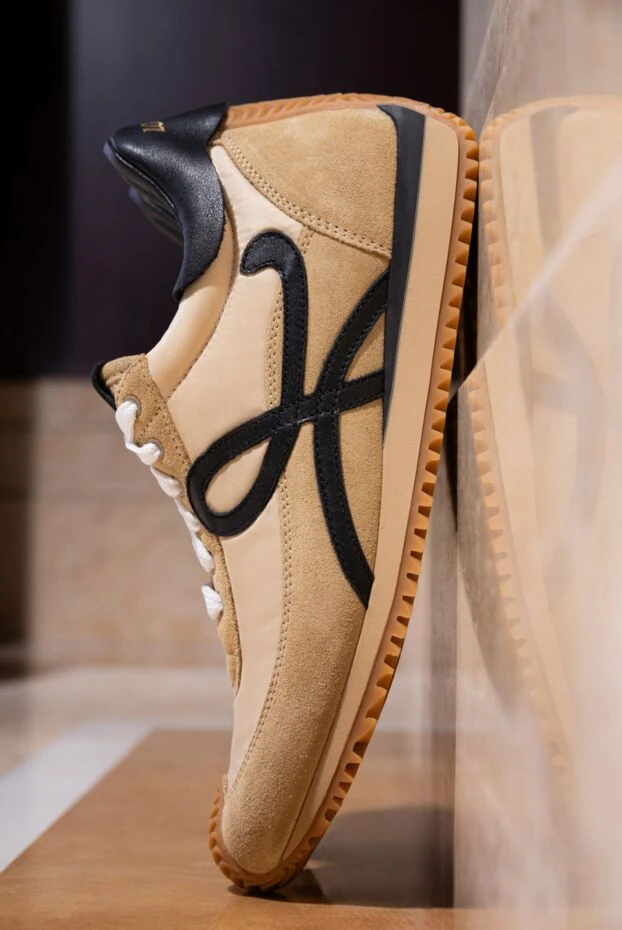 Loewe кроссовки для бега flow runner на шнуровке из телячьей кожи 188098 - фото 3