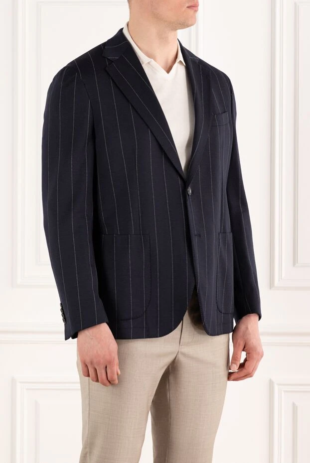 Sartoria Latorre dark blue striped men's jacket single-breasted 188103 - photo 3