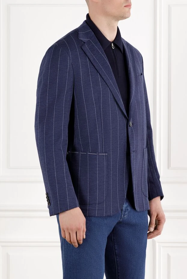 Sartoria Latorre blue striped men's jacket single-breasted 188104 - photo 3