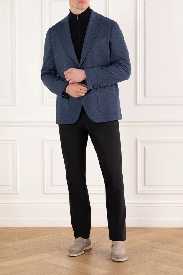 A chunky knit soft fit jacket in a muted blue-grey shade - photo 2