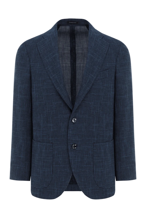Men's blue jacket with abstract pattern - photo 1