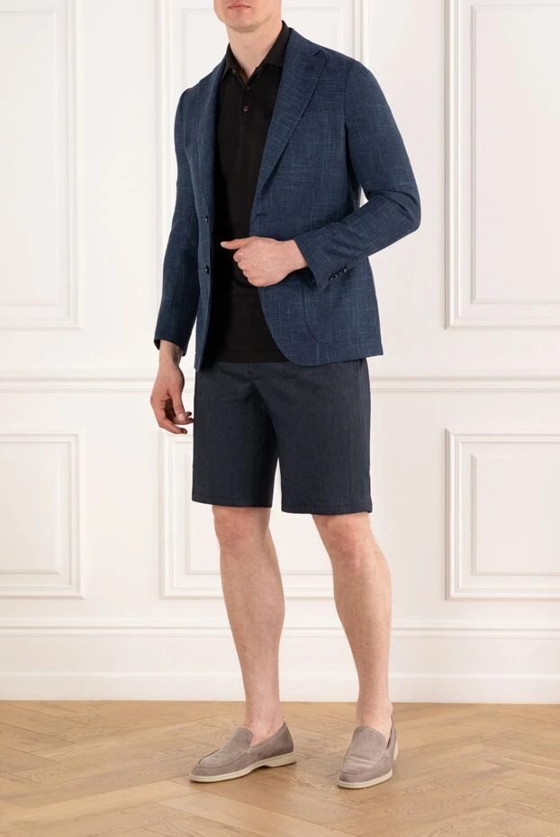 Sartoria Latorre мужской синий пиджак с абстрактным узором 188109 - фото 2