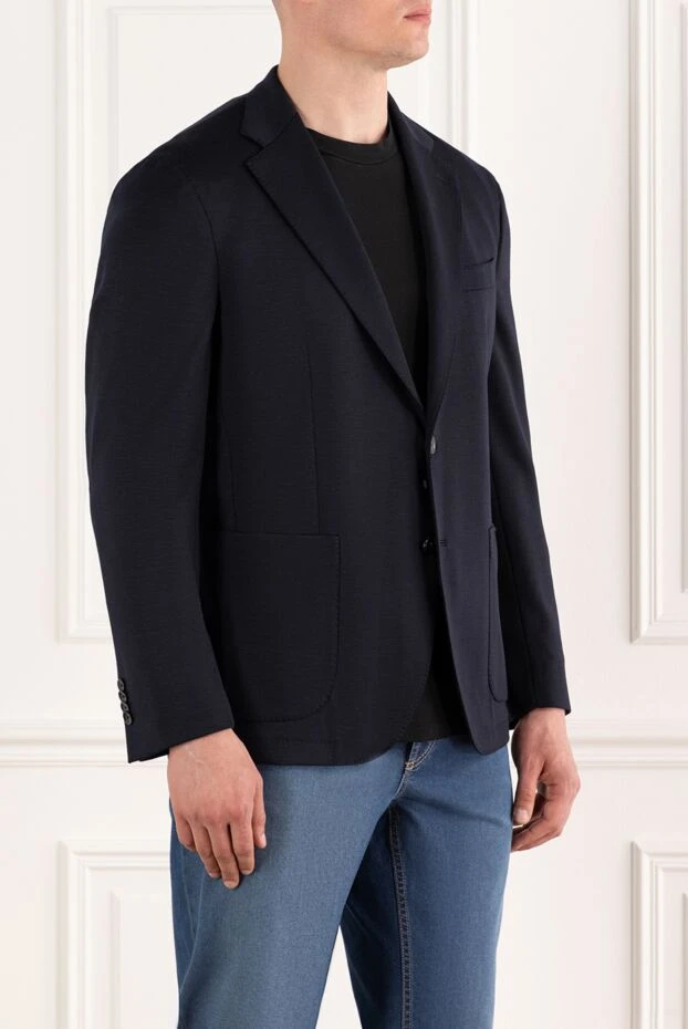 Sartoria Latorre blue wool single-breasted jacket with patch pockets 188115 - photo 3