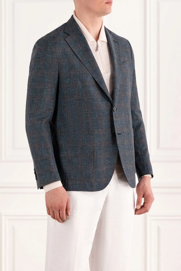 Sartoria Latorre blue men's jacket made from a wool-cotton-linen blend 188120 - photo 3