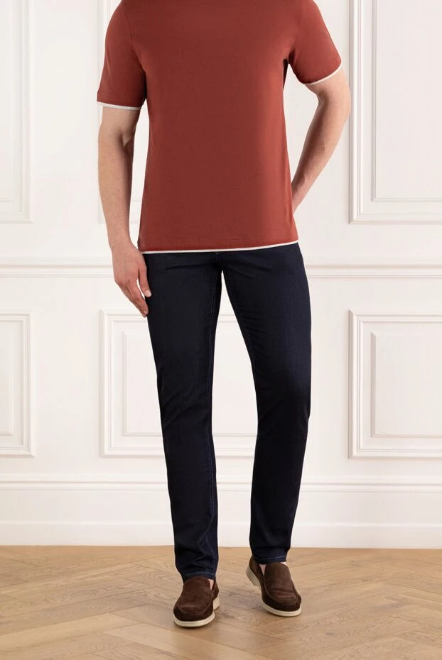 Portofino джинсы глубокого синего цвета с фирменными деталями
 188126 - фото 2