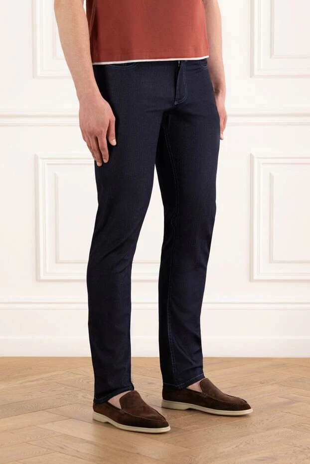 Portofino джинсы глубокого синего цвета с фирменными деталями
 188126 - фото 3