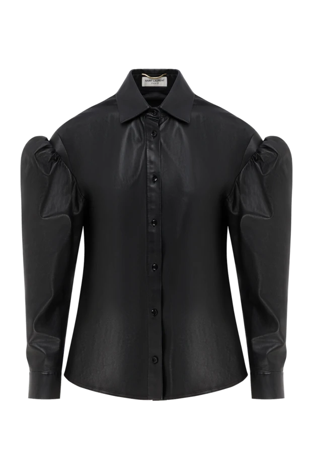 Әйелдерге арналған көлемді жеңдері бар қара жұмсақ былғары көйлек
- фото 1