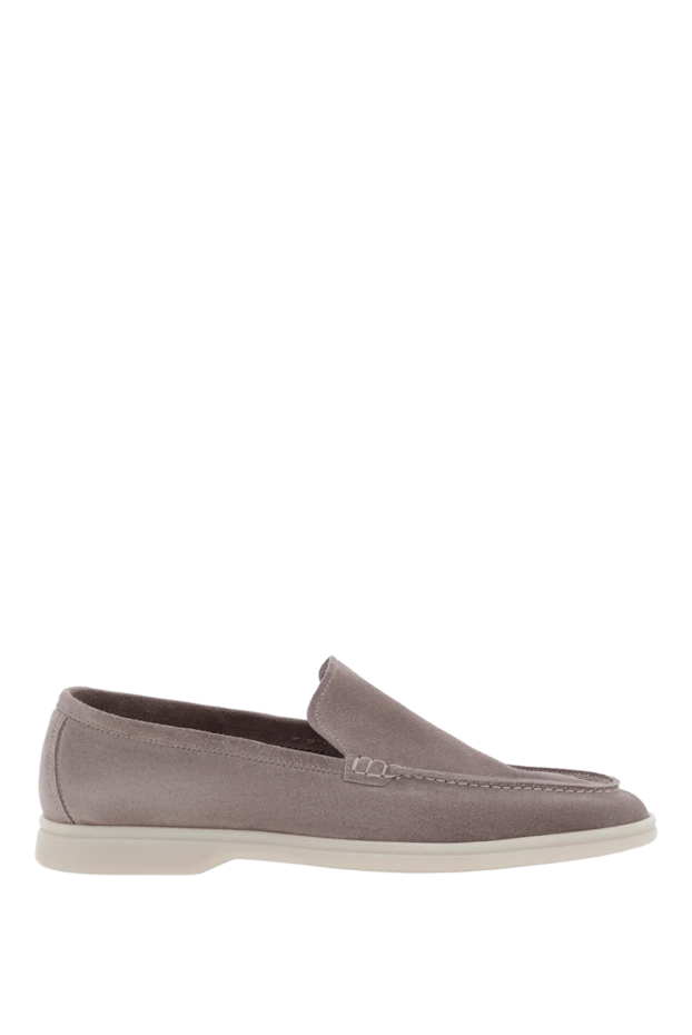 Cesare di Napoli men's loafers casimiro suede beige with white sole 188132 - photo 1