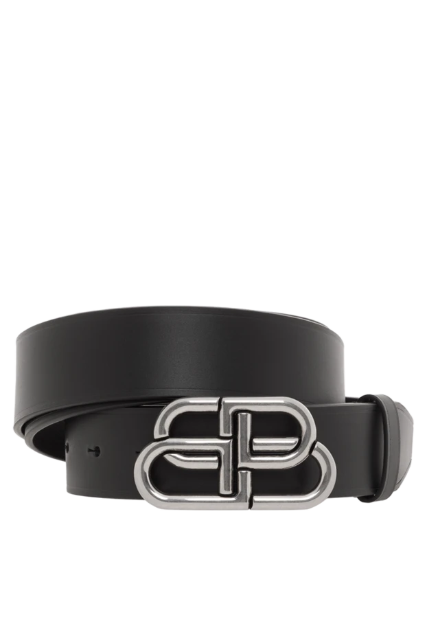 Қара бұзау терісінен жасалған BB үлкен белбеу - фото 1