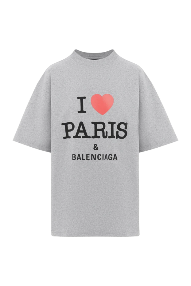 Футболка I Love Paris из серого винтажного джерси - фото 1