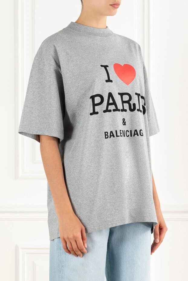 Balenciaga футболка i love paris из серого винтажного джерси 188146 - фото 3