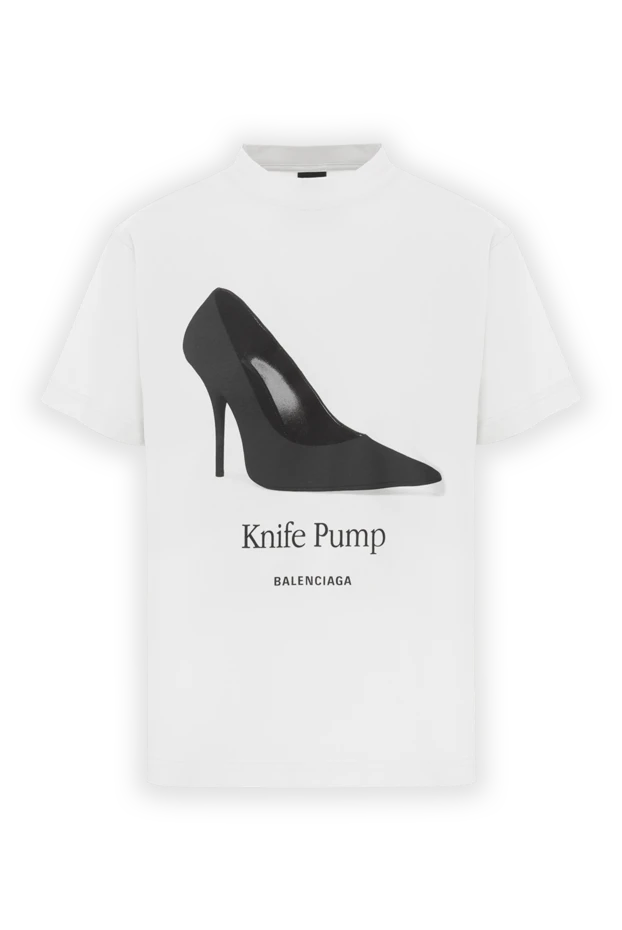 Knife Pump Әйелдерге арналған ақ мақтадан жасалған футболка - фото 1